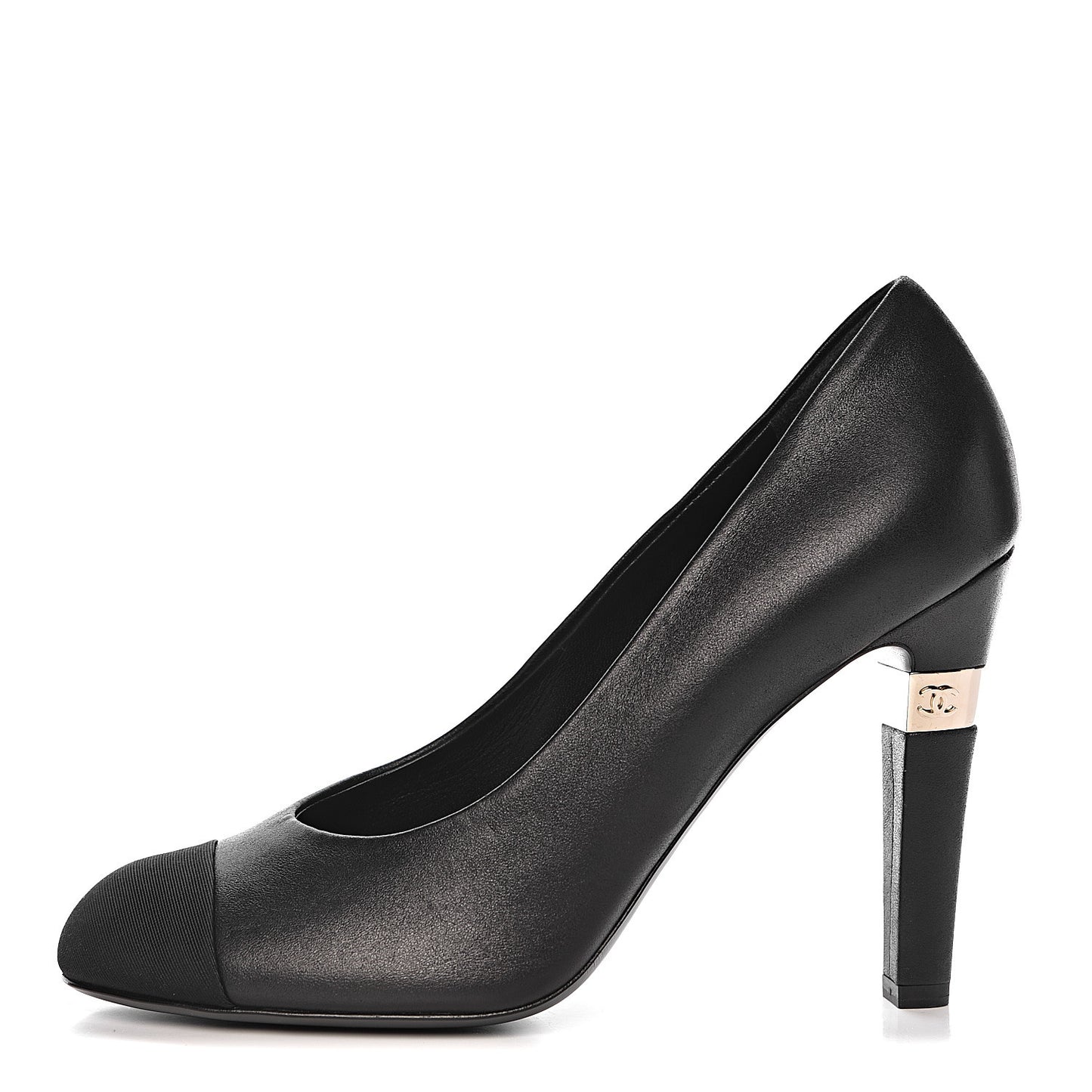Lambskin Grosgrain Cap Toe CC Pumps 39 Black