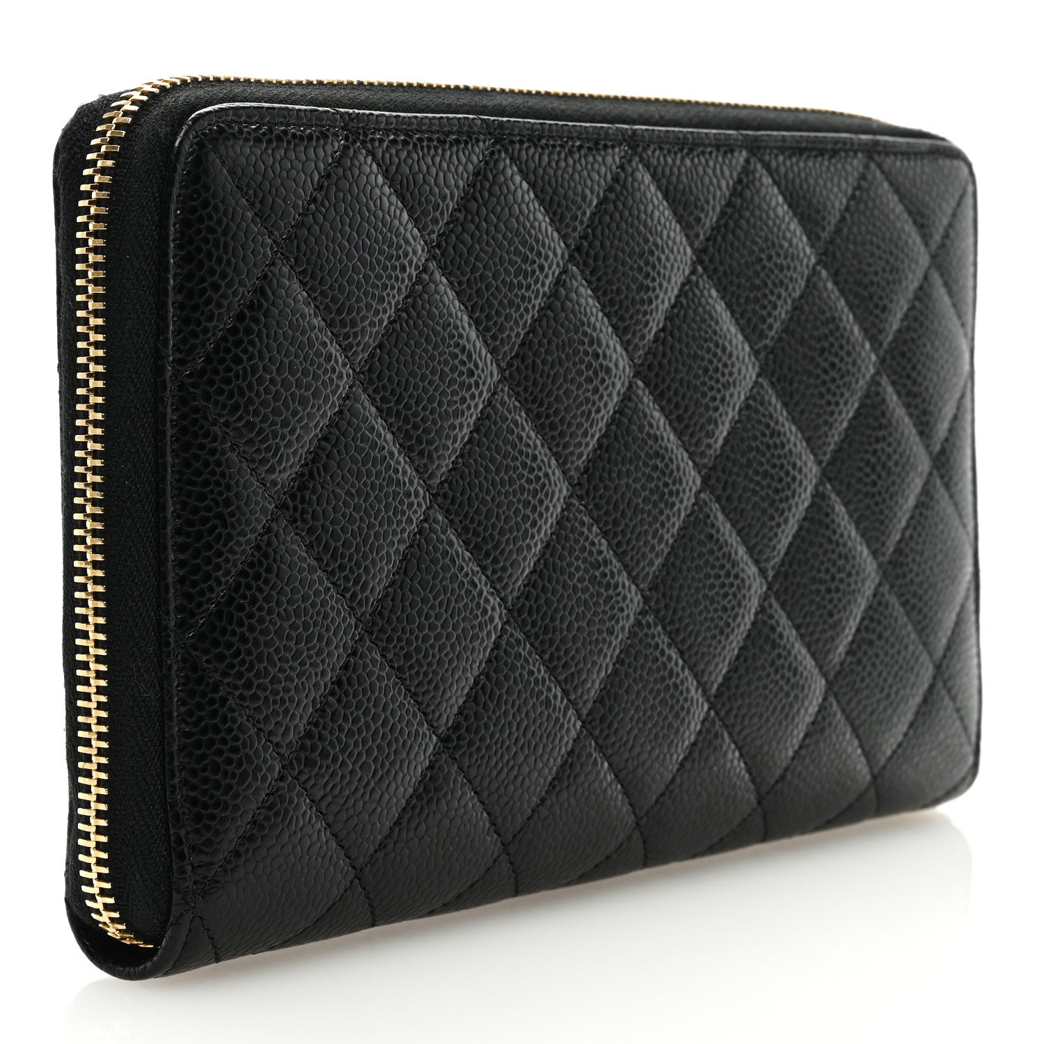 Chanel Caviar Quilted Large Zip Around Organizer Wallet Black 3 of 7