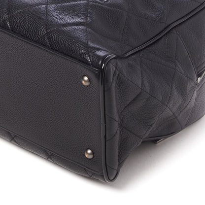 Chanel Calfskin Patent Quilted Large Bowler Black 4 of 9