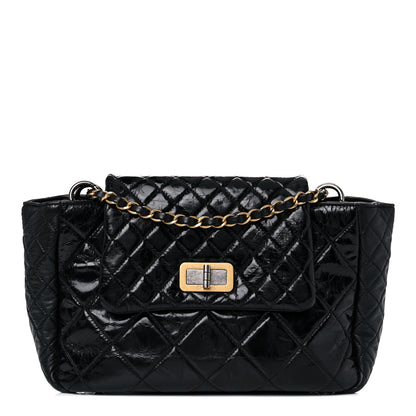 Chanel Glazed Crinkled Calfskin Medium East West Flap Black 1 of 15