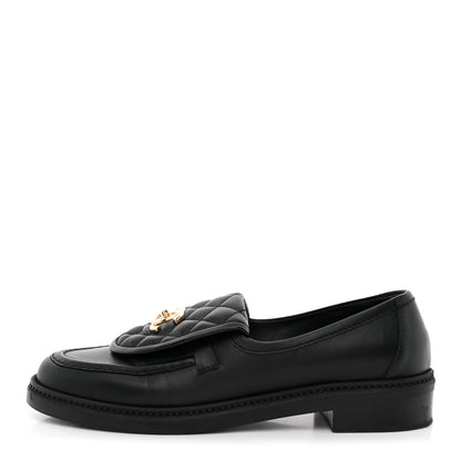 Chanel Lambskin Quilted CC Turnlock Loafers 39 Black 1 of 11