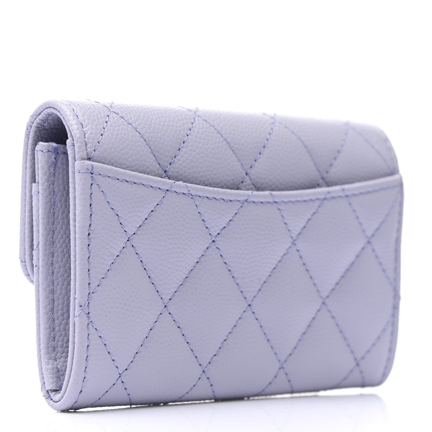 Chanel Caviar Quilted Flap Card Holder Wallet Light Purple 2 of 7