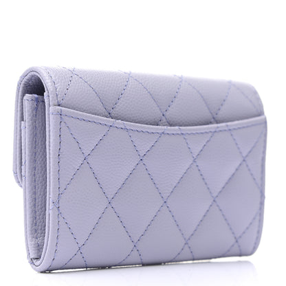 Chanel Caviar Quilted Flap Card Holder Wallet Light Purple 2 of 7