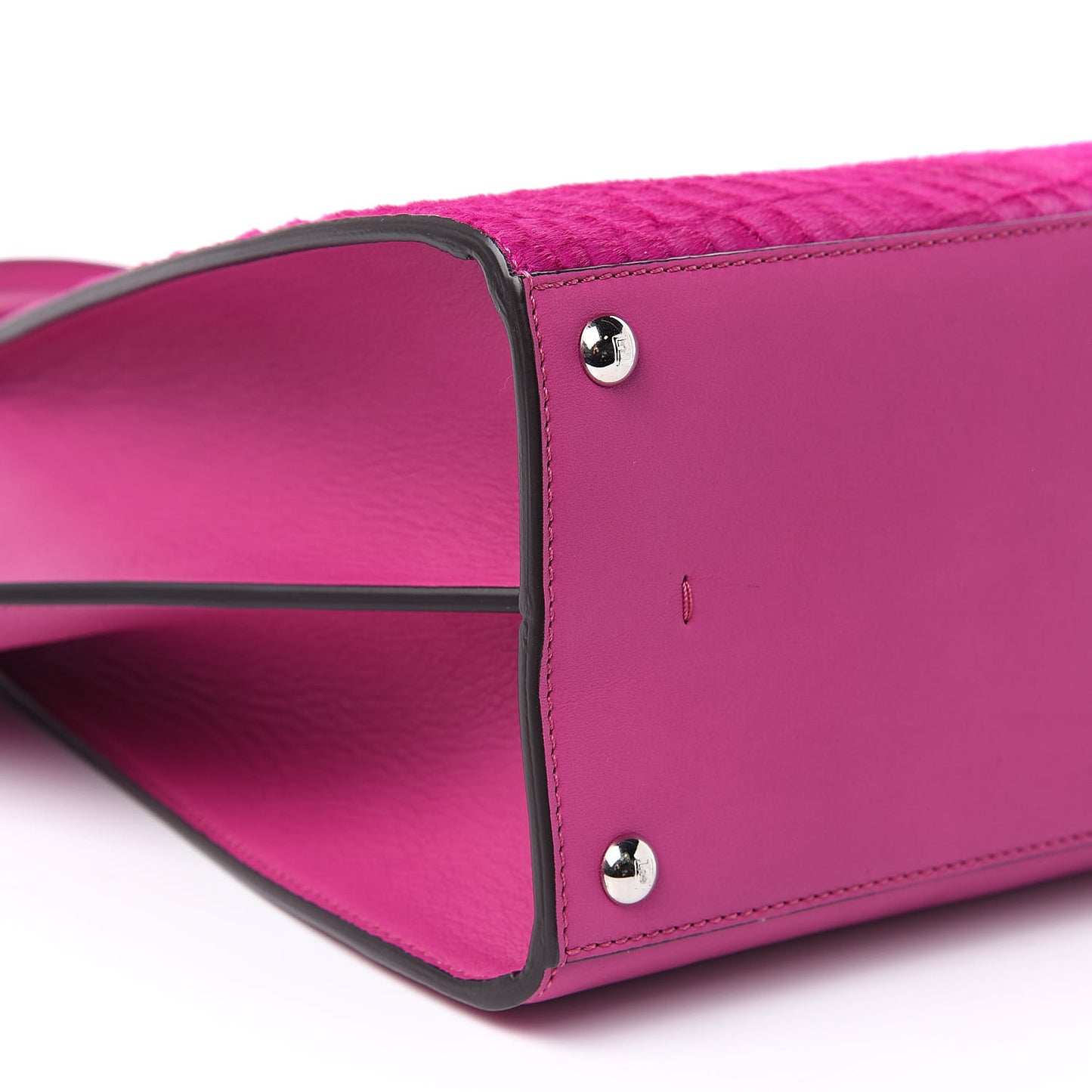 Vitello Pelo Flamingo Crocodile Embossed Petite 3Jours Tote Magenta