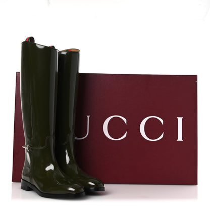 Gucci Brushed Calfskin Michelangelo Slim Horsebit Riding Boots 39 Luscious Green 11 of 11