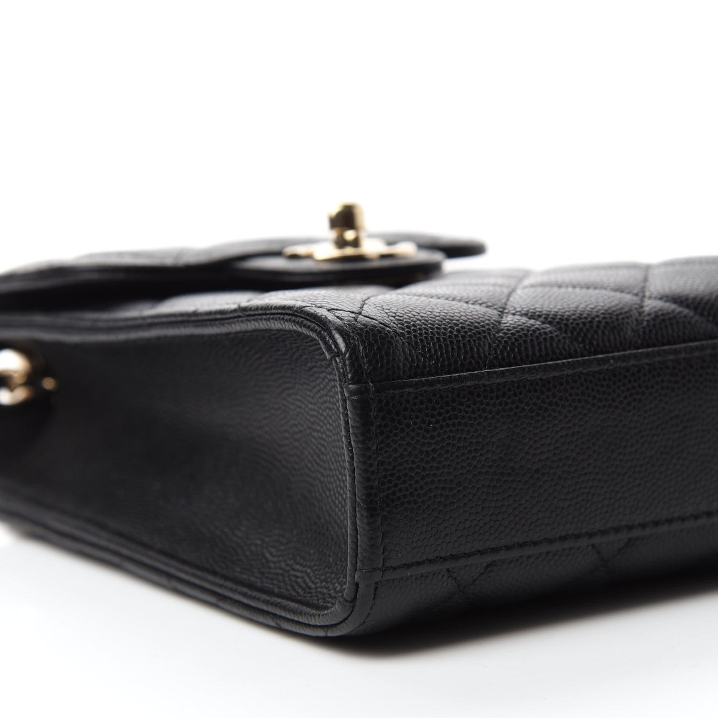 Caviar Quilted Classic Phone Holder Black