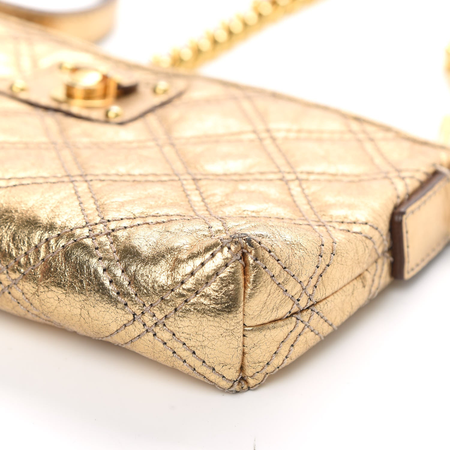 Marc Jacobs Metallic Lambskin Quilted Crossbody Gold 8 of 9