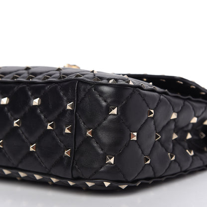 Valentino Garavani Lambskin Medium Rockstud Spike Shoulder Bag Black 7 of 9