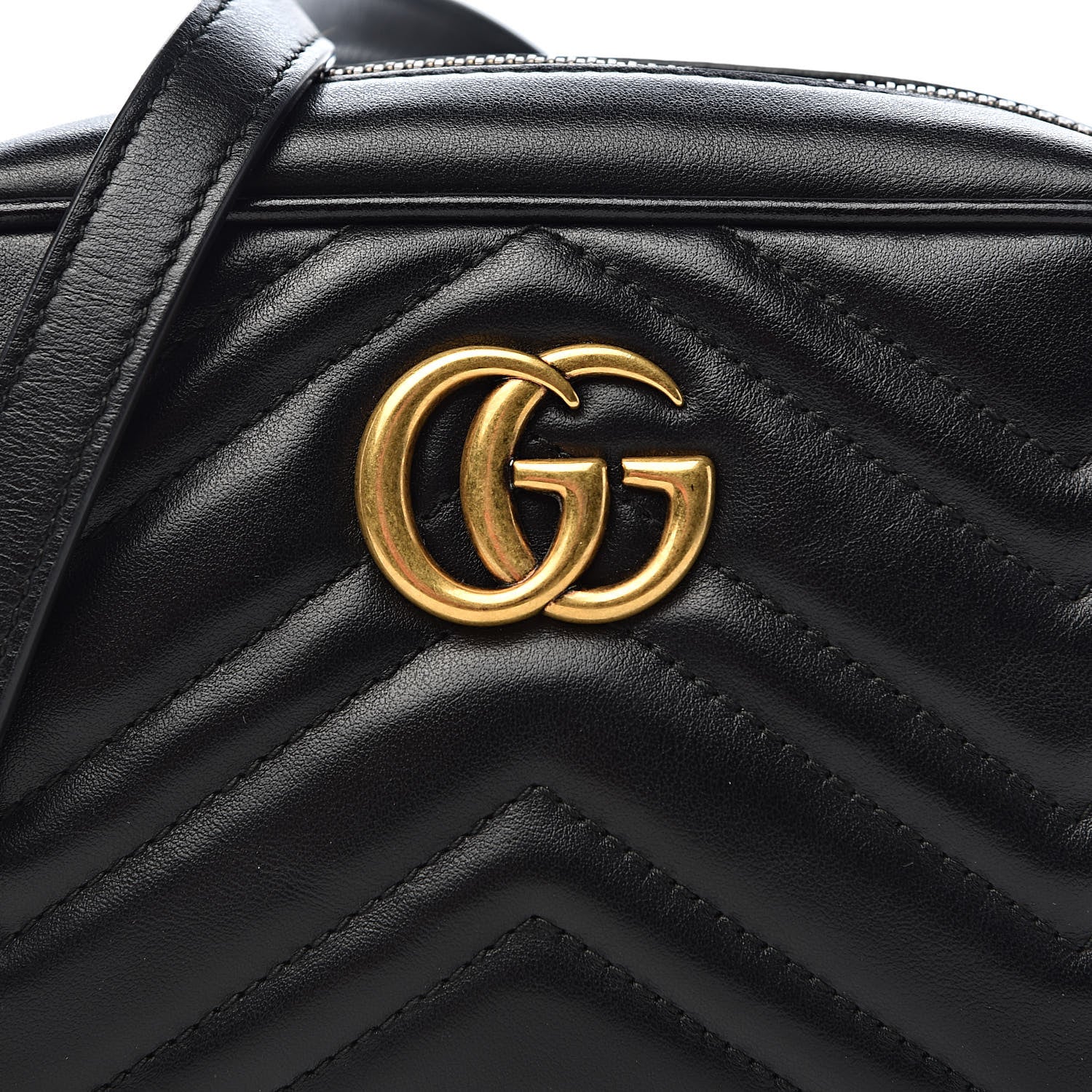 Gucci Calfskin Matelasse Mini GG Marmont Chain Shoulder Bag Black 10 of 10