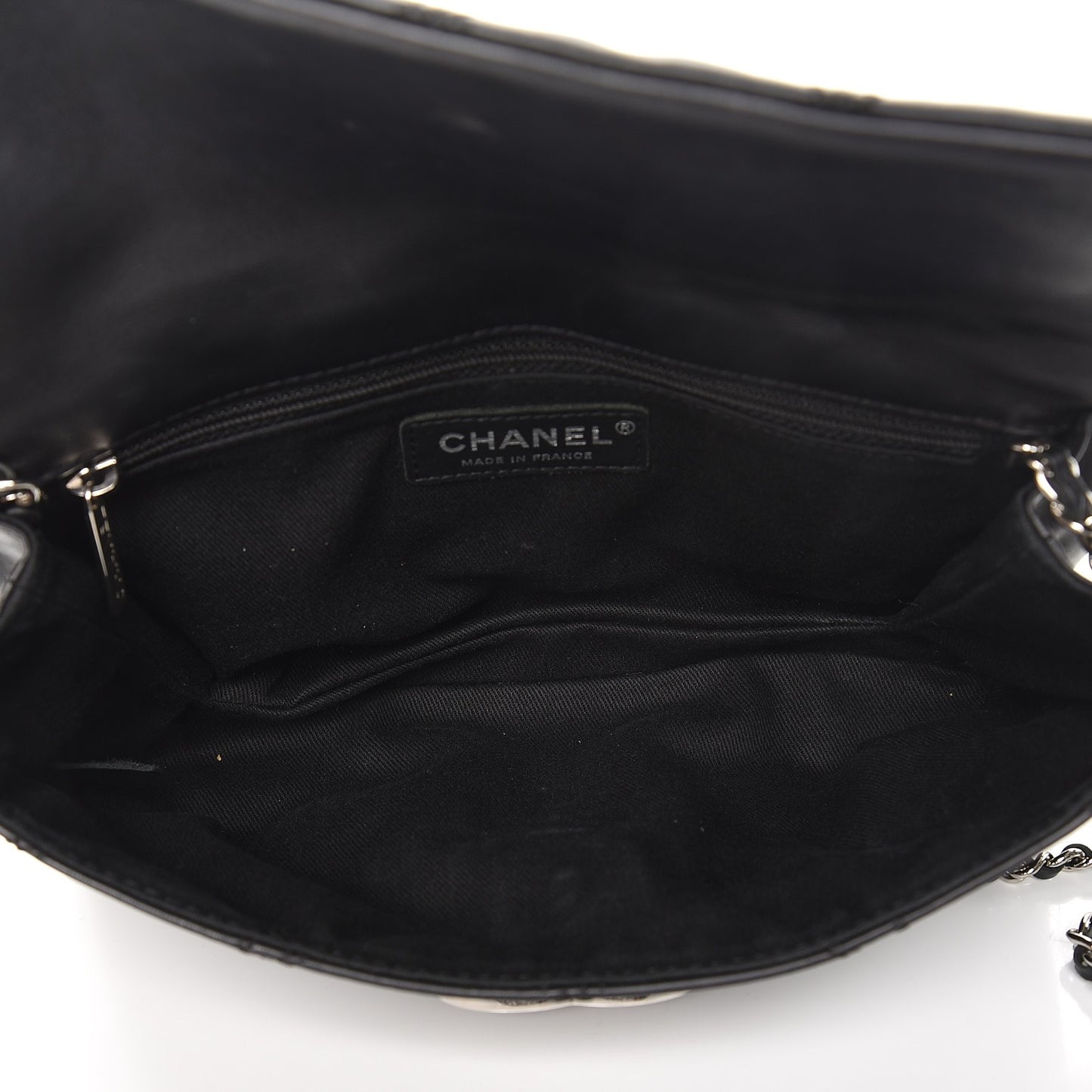 Calfskin Quilted Double Stitch Hamptons Clutch with Chain Black