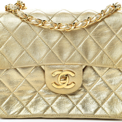 Chanel Metallic Lambskin Quilted Mini Square Flap Gold 8 of 16