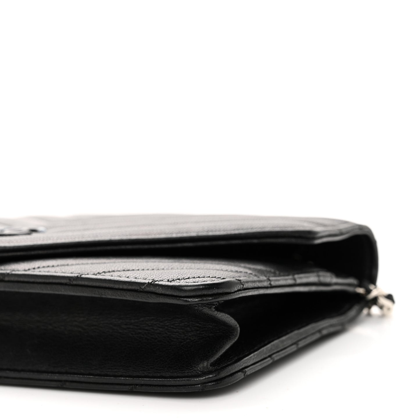 Sheepskin Chevron Wallet On Chain WOC Black
