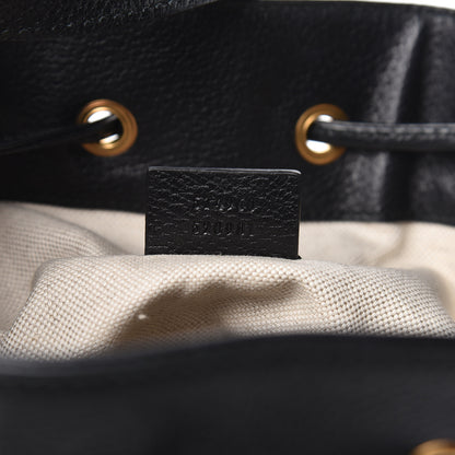 Gucci Velvet GG Monogram Textured Calfskin Web Bucket Bag Brown Black 7 of 10