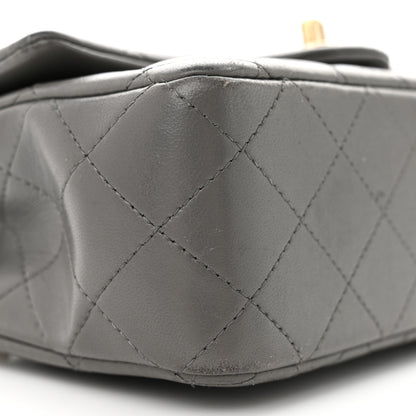 Chanel Lambskin Quilted Mini Top Handle Rectangular Flap Dark Grey 9 of 15