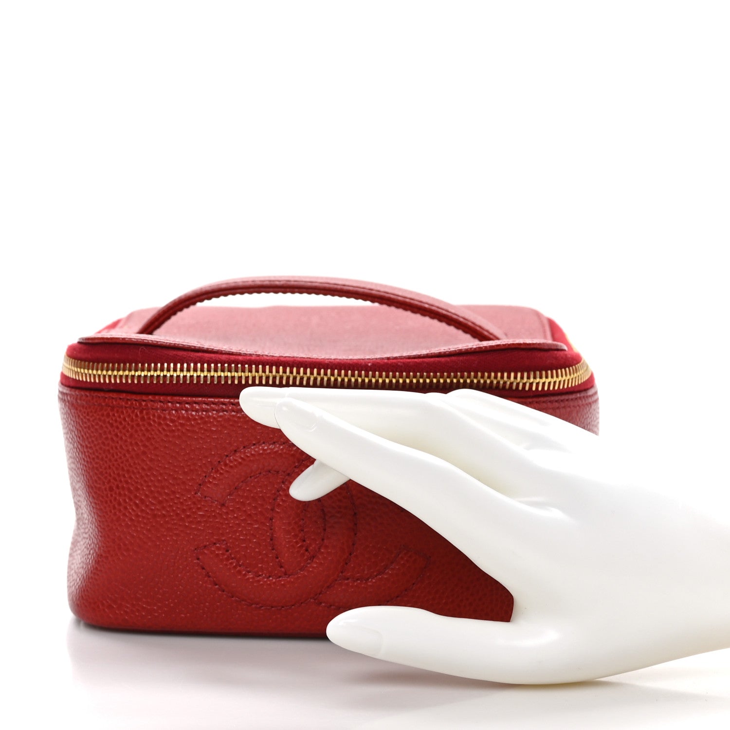 Chanel Caviar Vanity Cosmetic Case Red 2 of 16