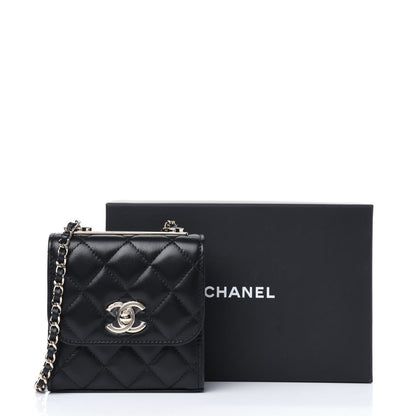 Chanel Lambskin Quilted Mini Trendy CC Chain Wallet Black 12 of 12