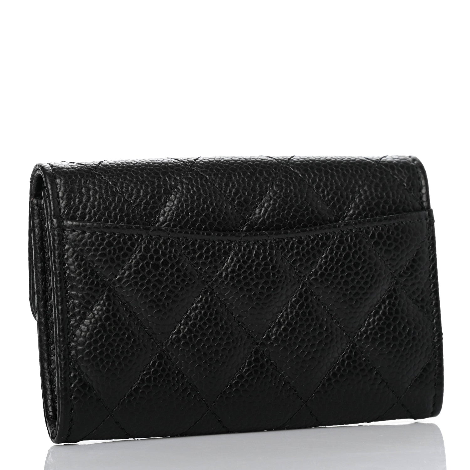 Chanel Caviar Quilted Flap Card Holder Wallet Black 3 of 8
