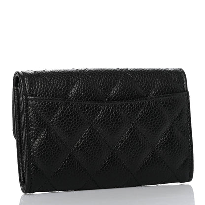 Chanel Caviar Quilted Flap Card Holder Wallet Black 3 of 8