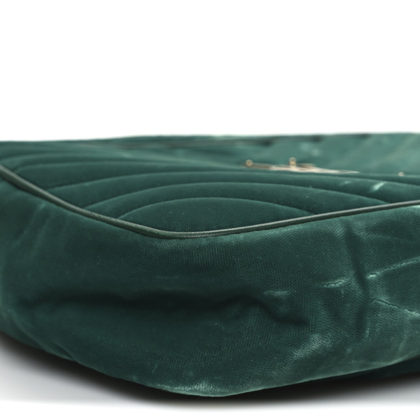 Velvet Matelasse Monogram Lou Camera Bag Deep Malachite