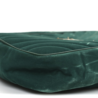 Saint Laurent Velvet Matelasse Monogram Lou Camera Bag Deep Malachite 9 of 13
