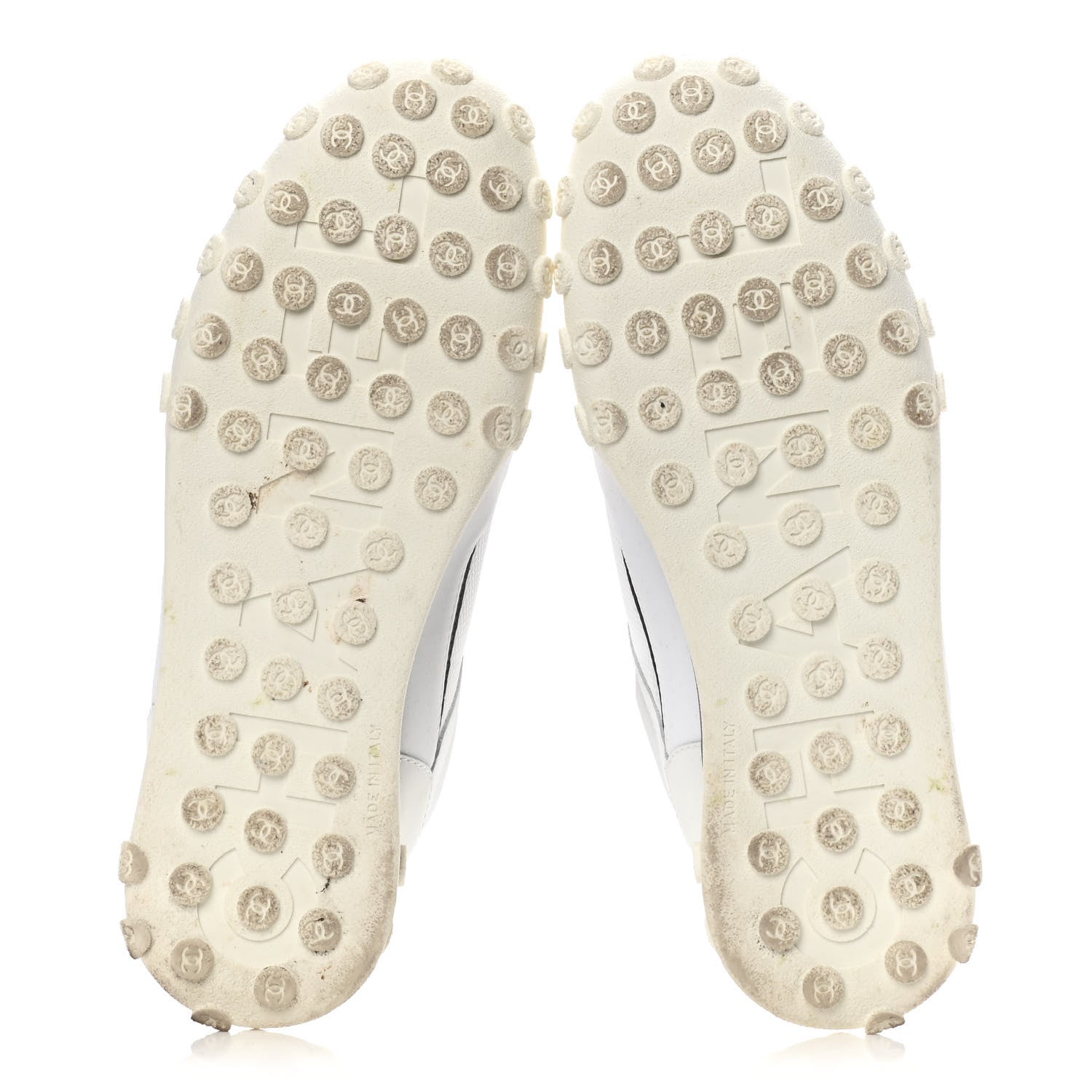 Chanel Calfskin Mesh Lycra Womens Logo Sneakers 39 White 7 of 16
