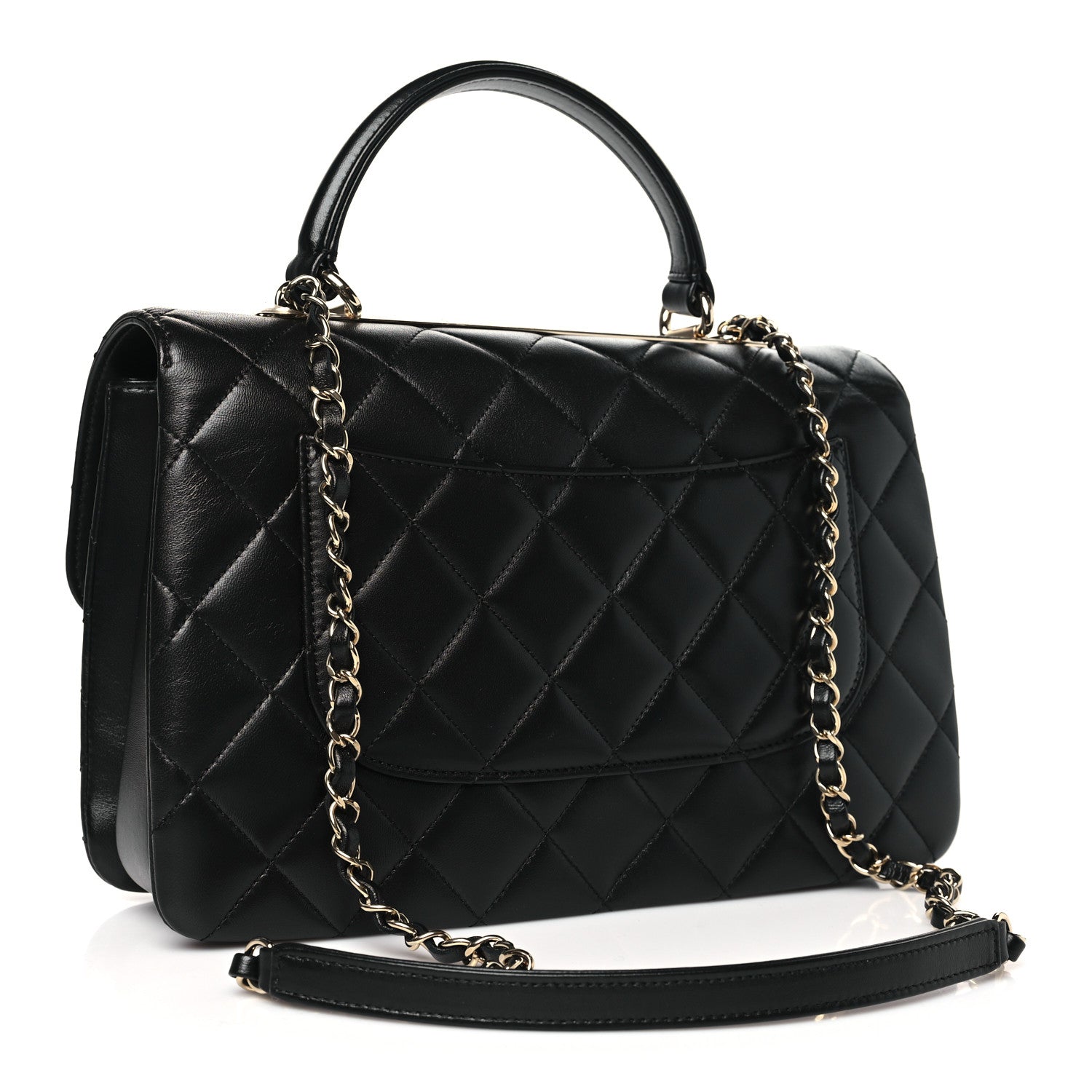 Chanel Lambskin Quilted Medium Trendy CC Flap Dual Handle Bag Black 3 of 10
