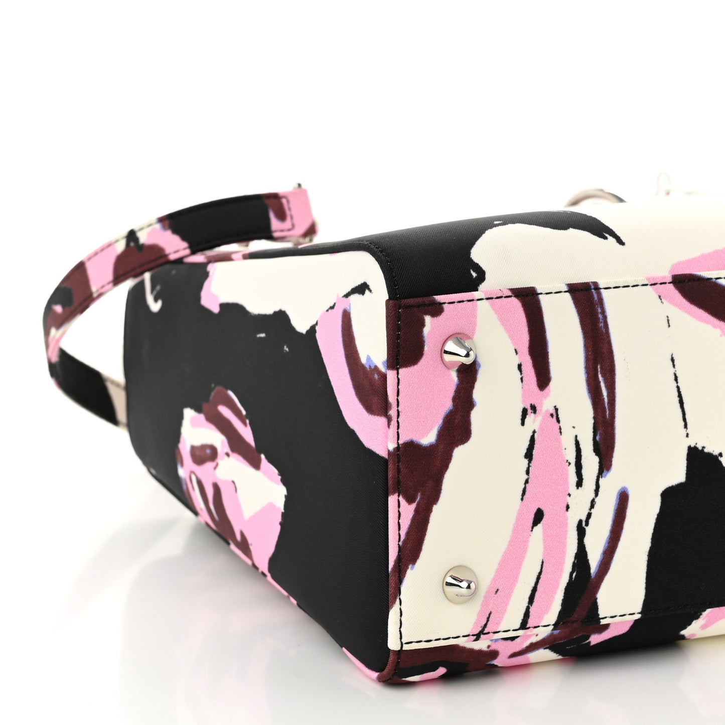Canvas Floral Graffiti Printed Medium Lady Dior Multicolor