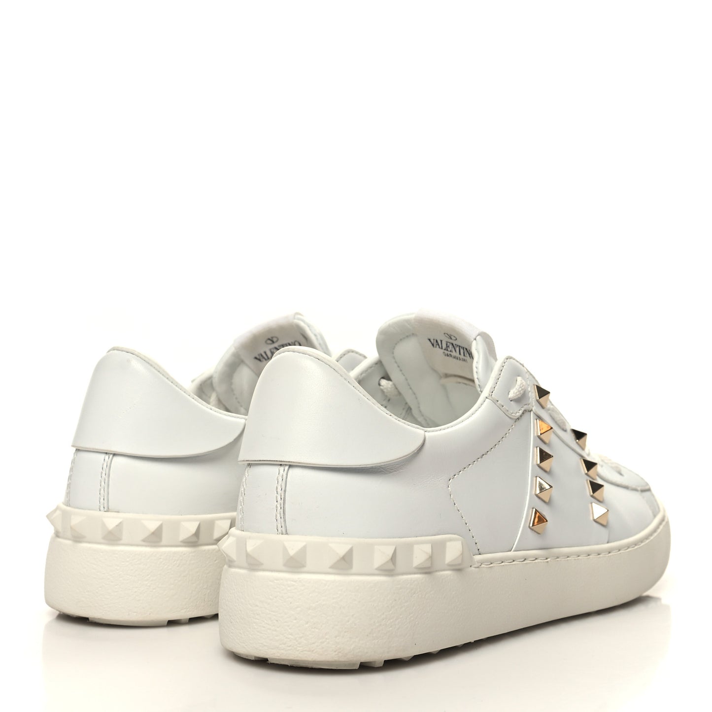 Calfskin Rockstud Untitled Open Sneakers 39 White