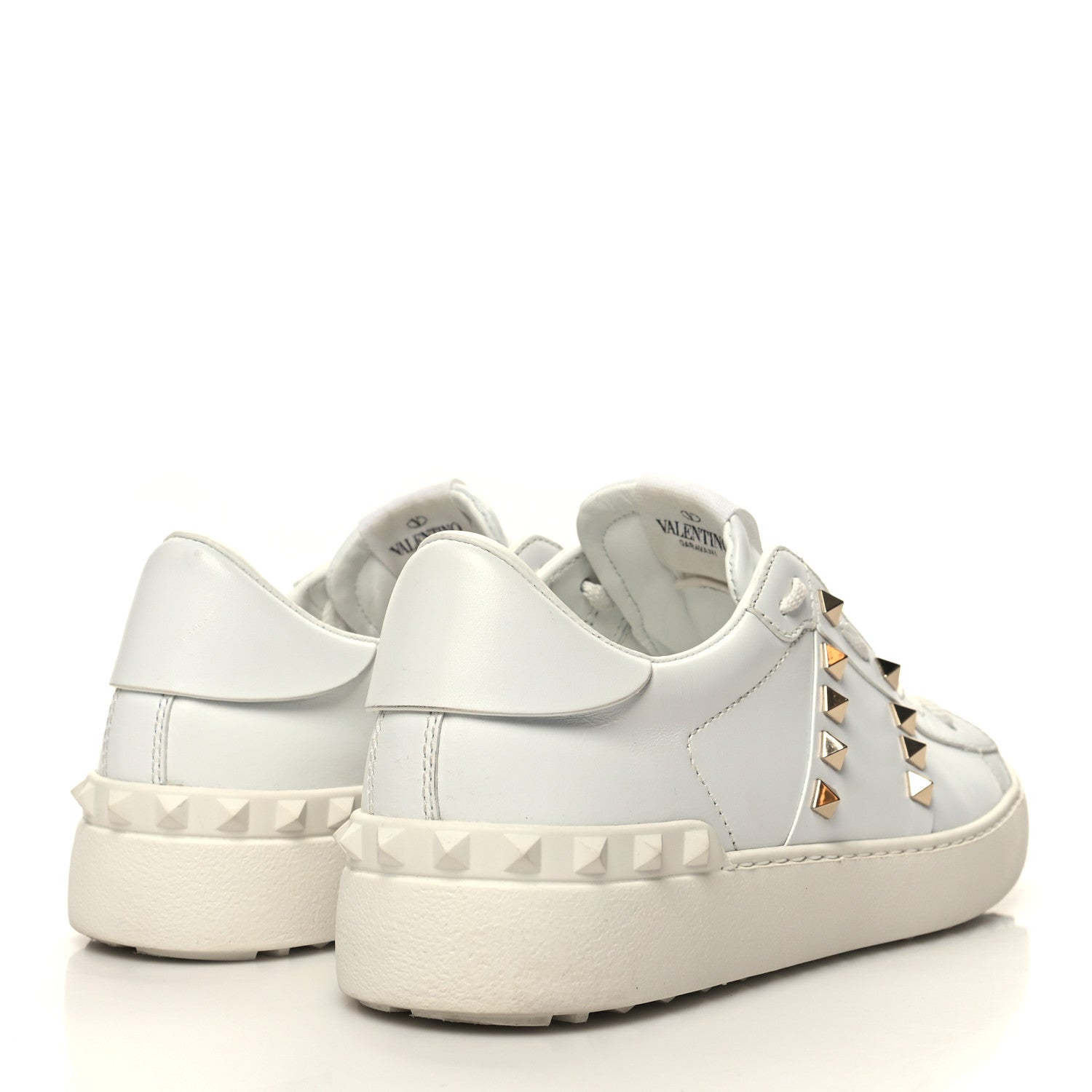 Valentino Garavani Calfskin Rockstud Untitled Open Sneakers 39 White 5 of 8