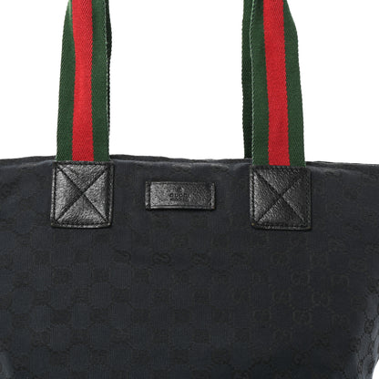 Gucci GG Monogram Medium Web Handle Bucket Tote Black 7 of 9