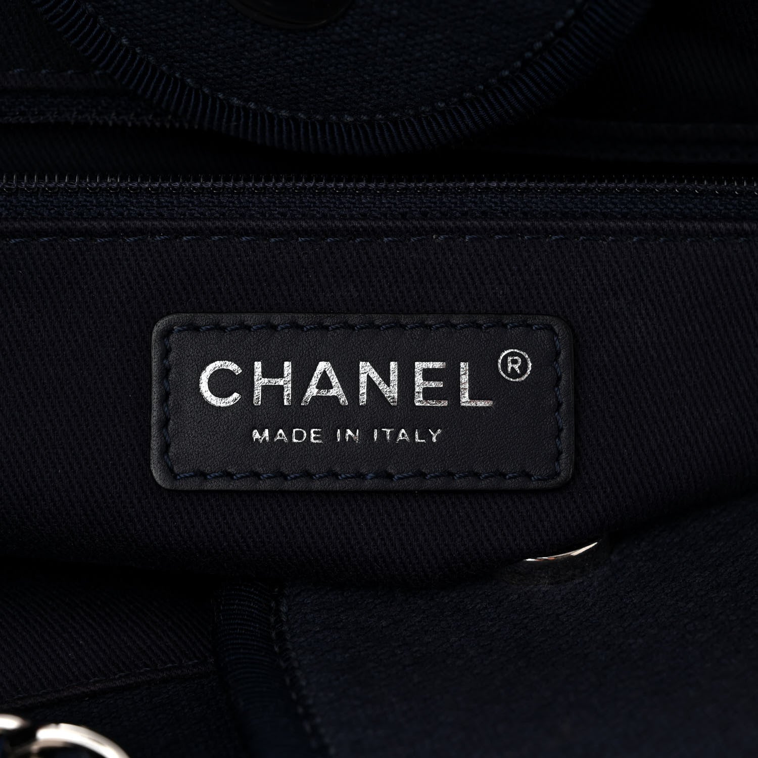 Chanel Mixed Fibers Calfskin Medium Deauville Tote Dark Blue 7 of 16