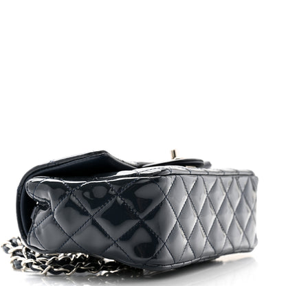 Chanel Patent Calfskin Quilted Mini Rectangular Flap Navy Blue 9 of 11