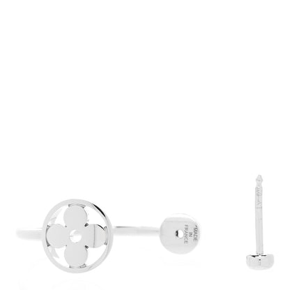 Louis Vuitton 18K White Gold Diamond Idylle Blossom Hoop Single Earring 3 of 4
