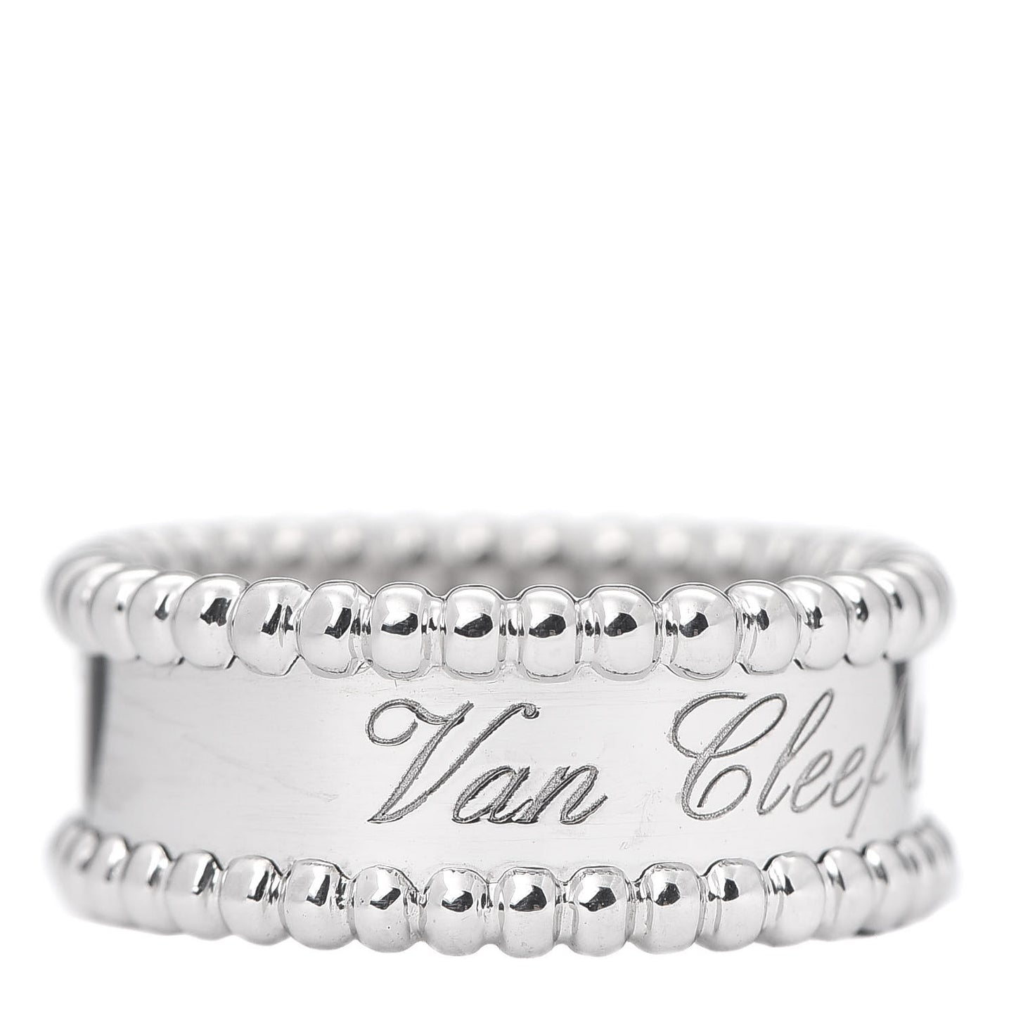 18K White Gold Perlee Signature Ring 50 5.25