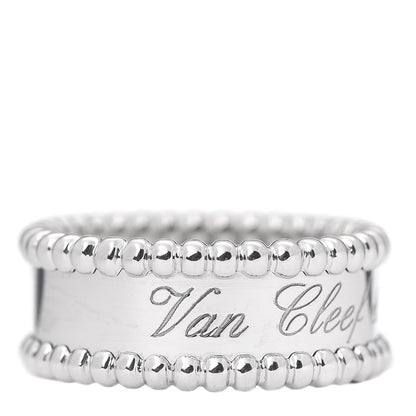 Van Cleef & Arpels 18K White Gold Perlee Signature Ring 50 5.25 3 of 6