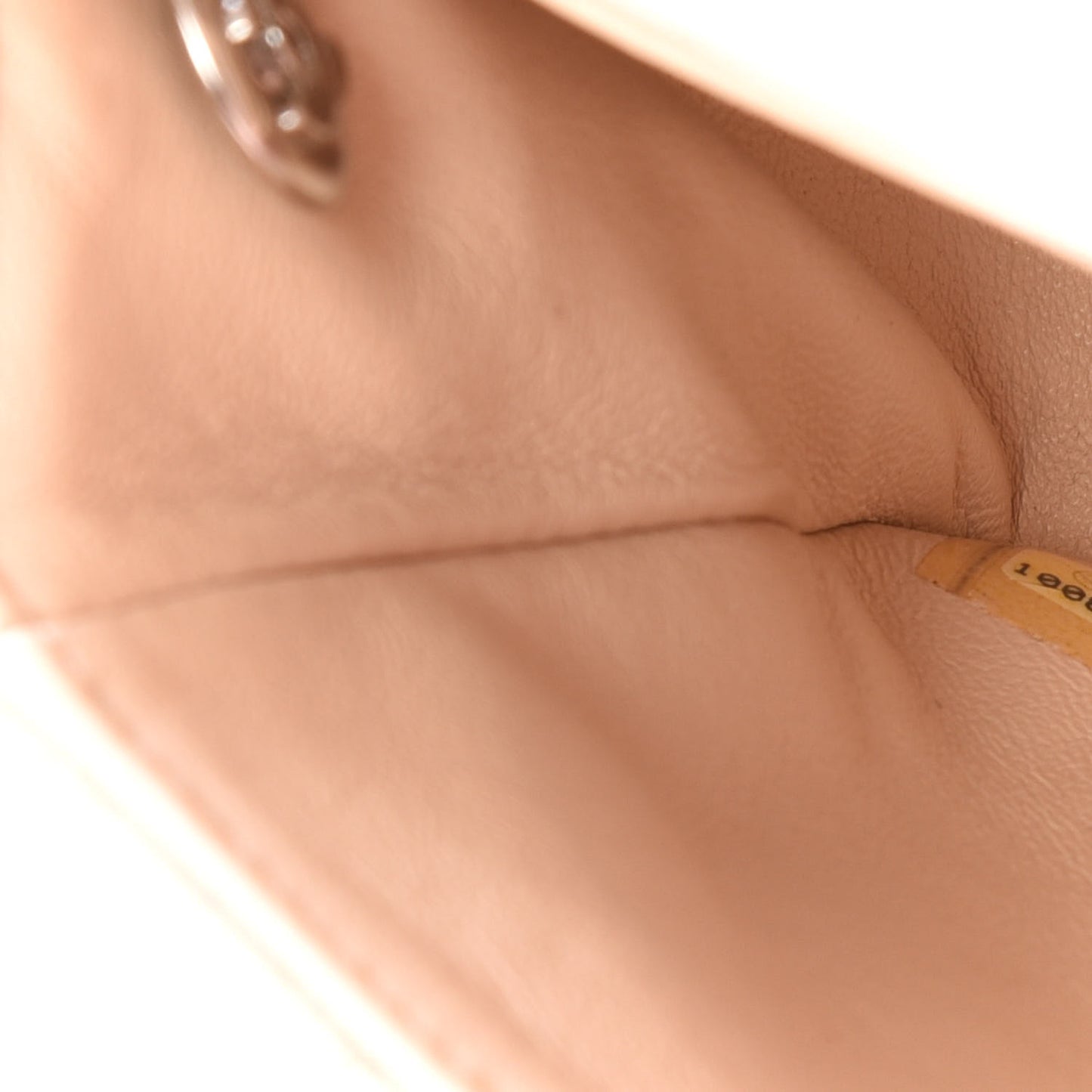 Caviar Quilted Mini Square Flap Light Beige
