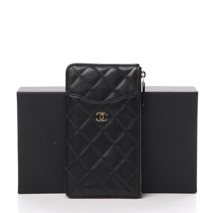 Chanel Lambskin Quilted Classic Flat Wallet Pouch Black 10 of 10
