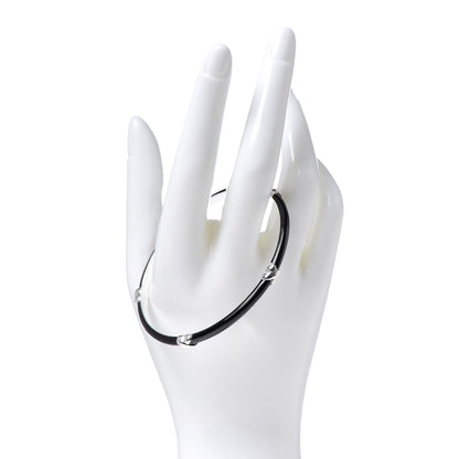 Tiffany Sterling Silver Enamel Signature X Bangle Bracelet Black 2 of 4
