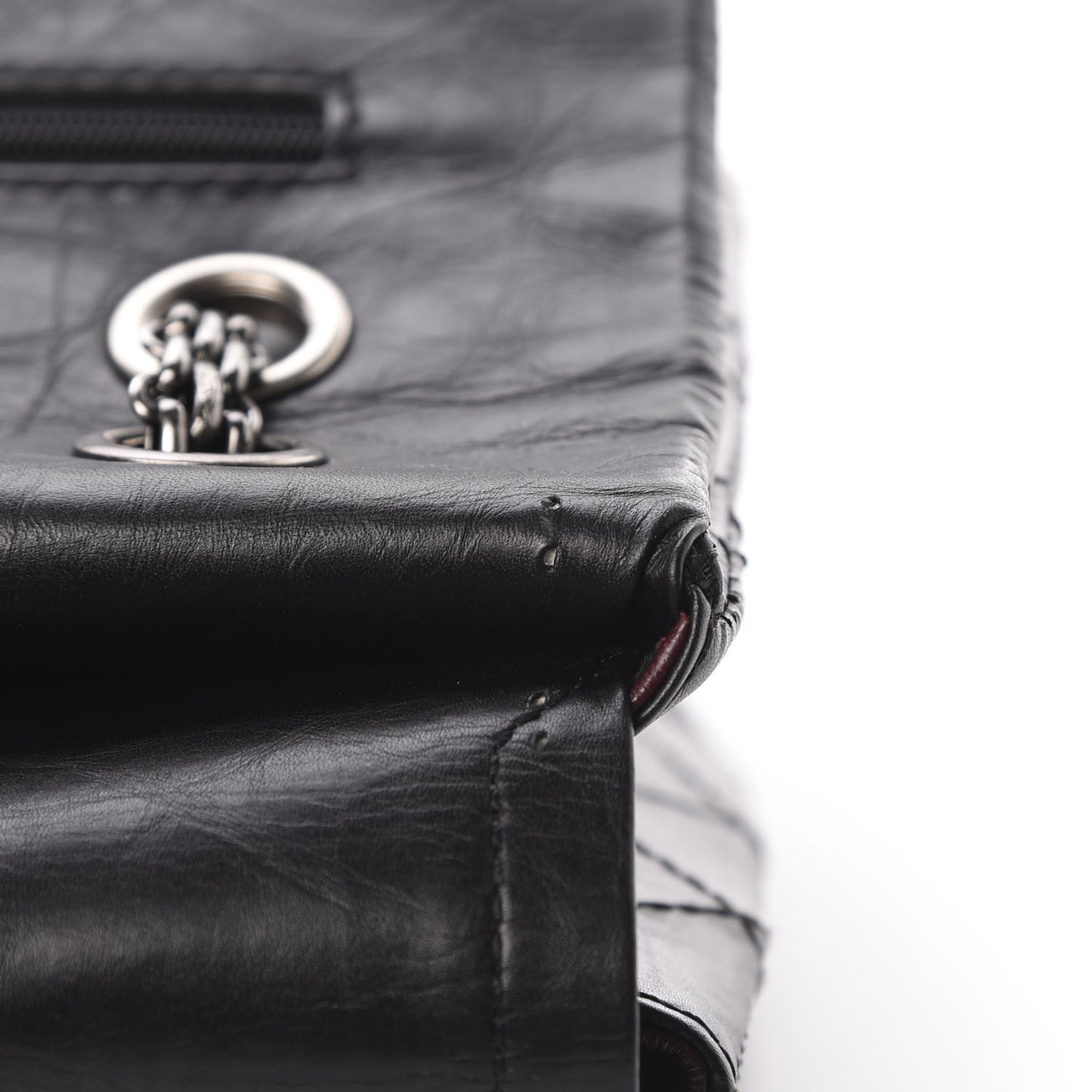 Aged Calfskin Quilted 2.55 Reissue 227 Flap Black