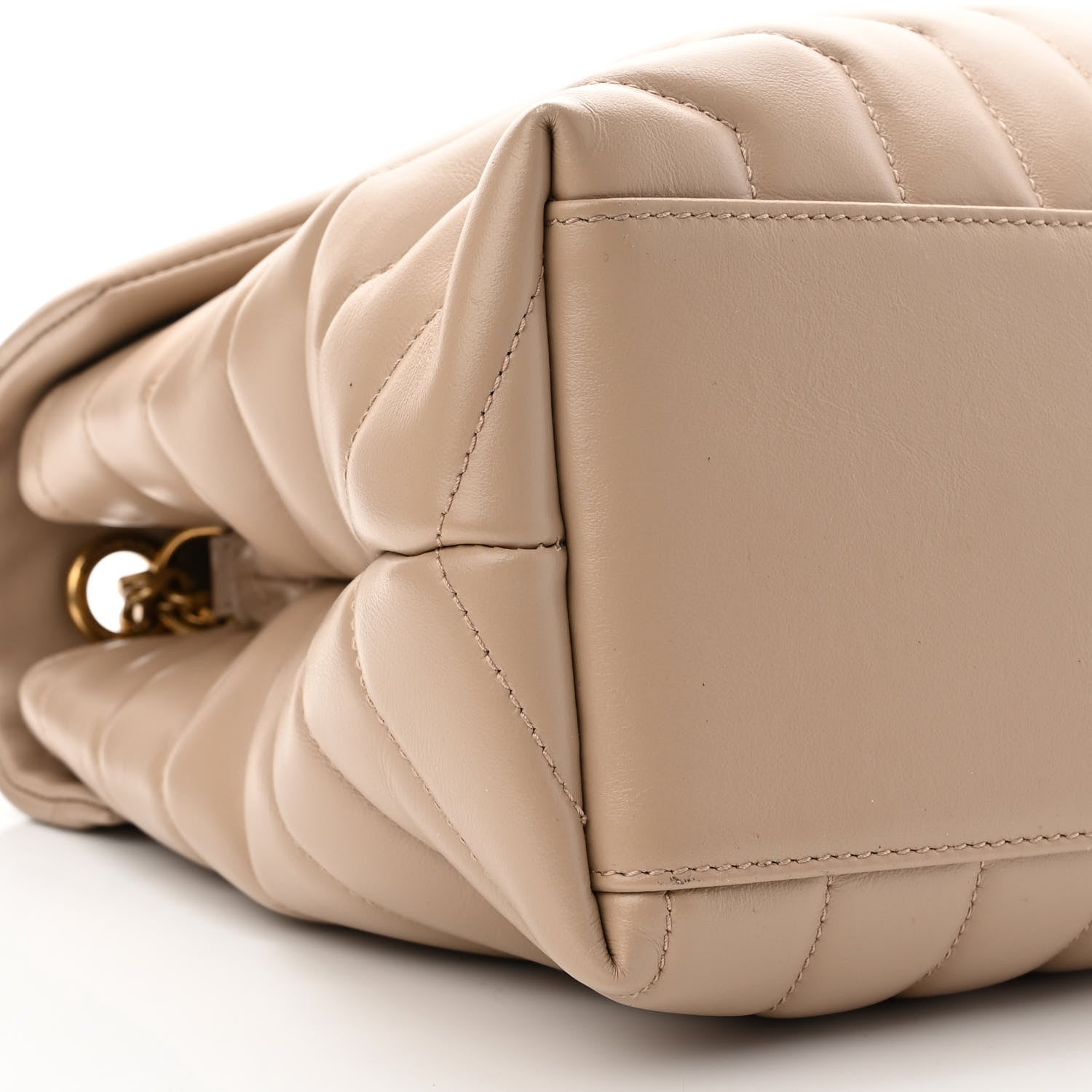 Saint Laurent Calfskin Y Quilted Monogram Medium Loulou Chain Satchel Dark Beige 9 of 10
