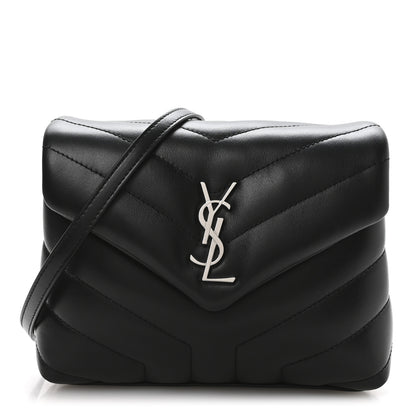 Saint Laurent Calfskin Y Quilted Monogram Toy Loulou Crossbody Bag Black 1 of 11