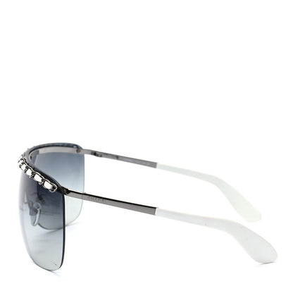 Chanel Rimless Shield Chain Sunglasses 4160-Q White 3 of 6