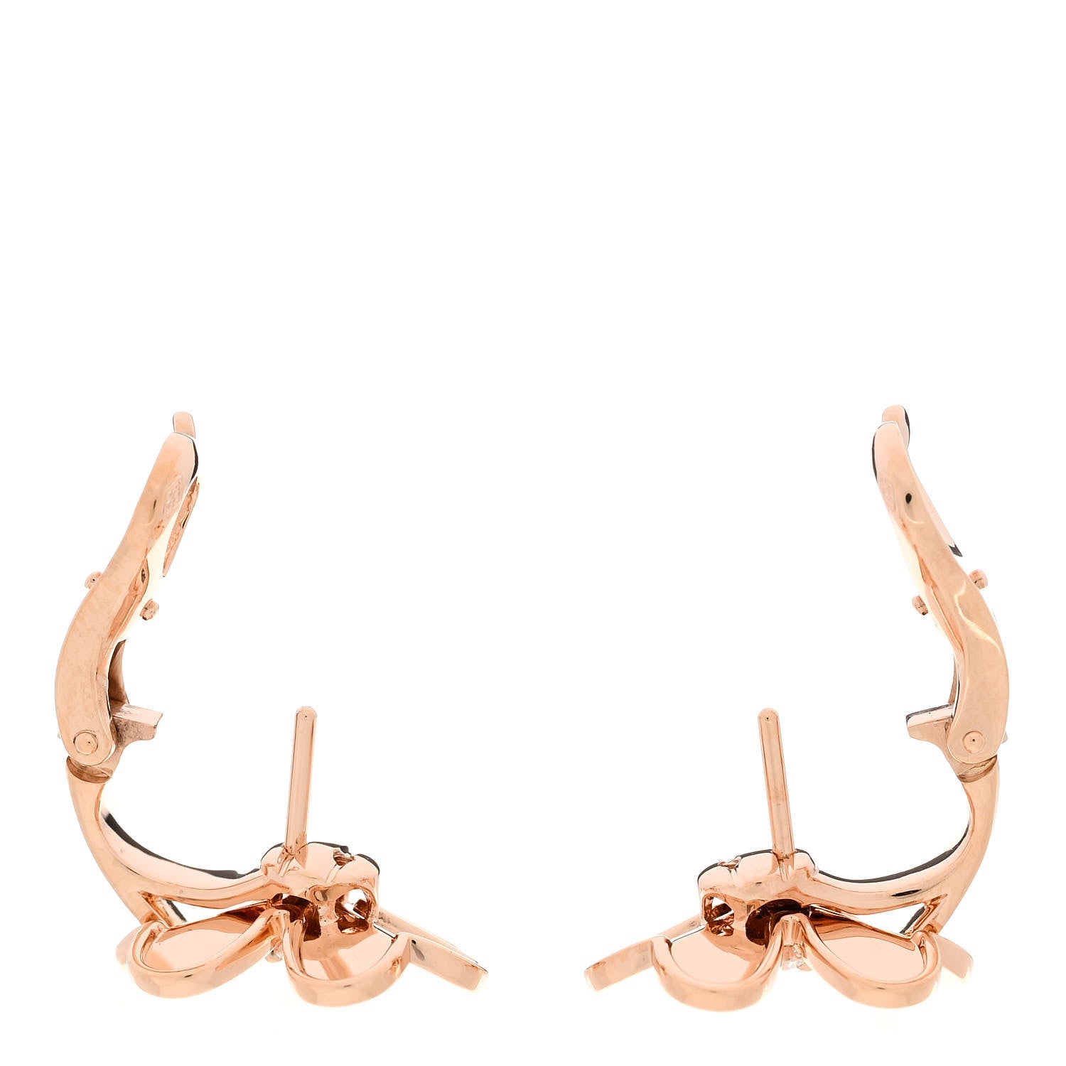 Van Cleef & Arpels 18K Rose Gold Diamond Small Frivole Earrings 3 of 7