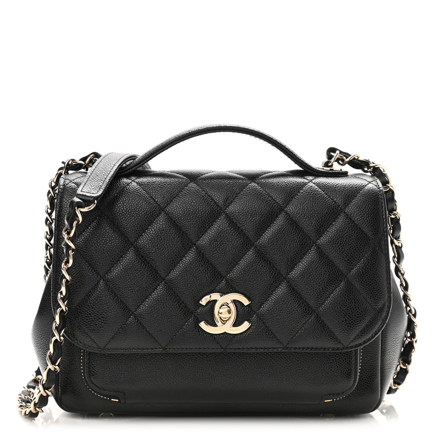 Caviar Quilted Medium Business Affinity Flap Black