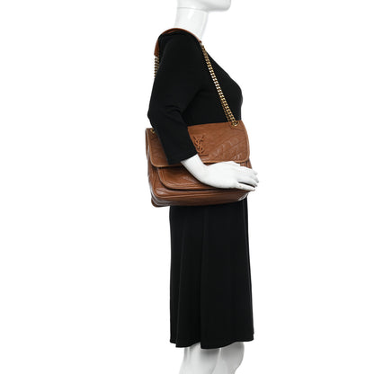Saint Laurent Crinkled Calfskin Matelasse Monogram Medium Niki Chain Satchel Light Caramel 2 of 10