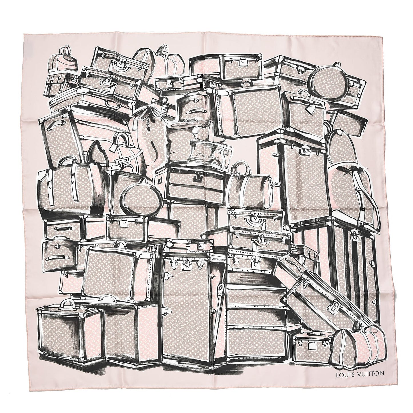 Silk Trunks Square Scarf Rose Poudre