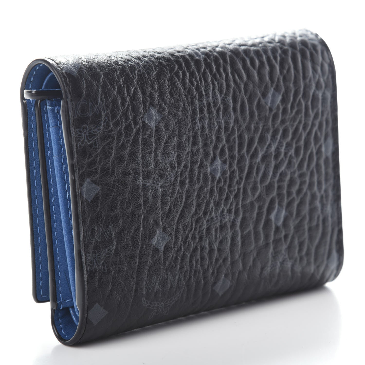MCM Visetos Trifold Wallet Black Blue 3 of 6