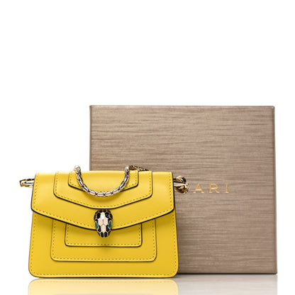 Bulgari Calfskin Serpenti Forever Miniature Bag Charm Yellow 8 of 8