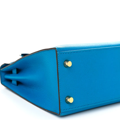 Hermes Chevre Mysore Kelly Sellier 25 Bleu Zanzibar 9 of 12