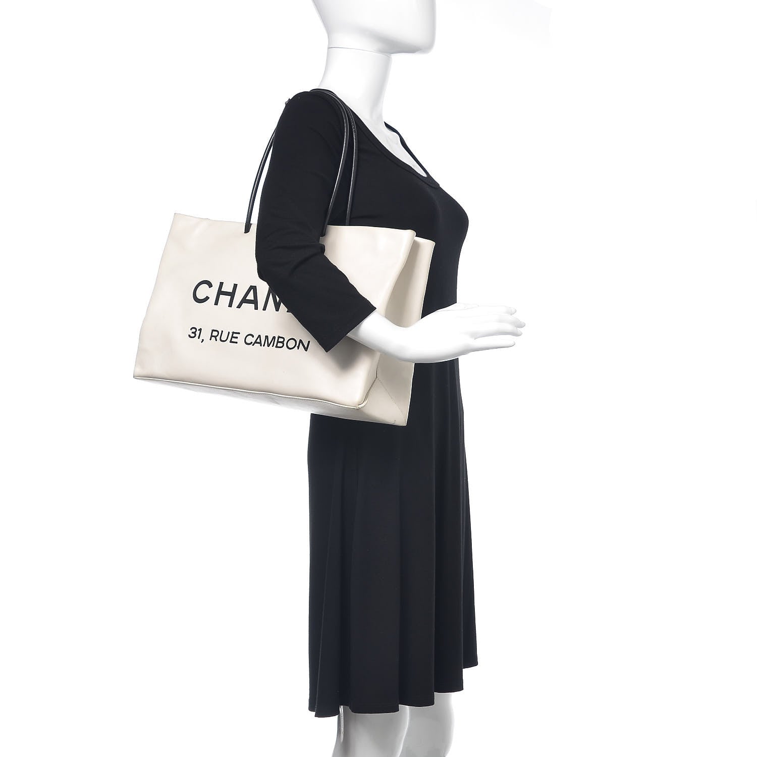 Chanel Calfskin Large Essential 31 Rue Cambon Tote White Black 2 of 26